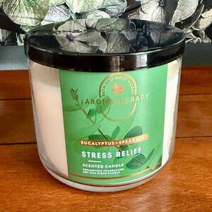 NEW EUCALYPTUS SPEARMINT 3-Wick Candle Bath & Body Works